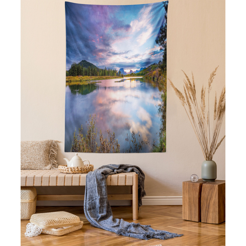 Sunset on Oxbow Bend Tapestry