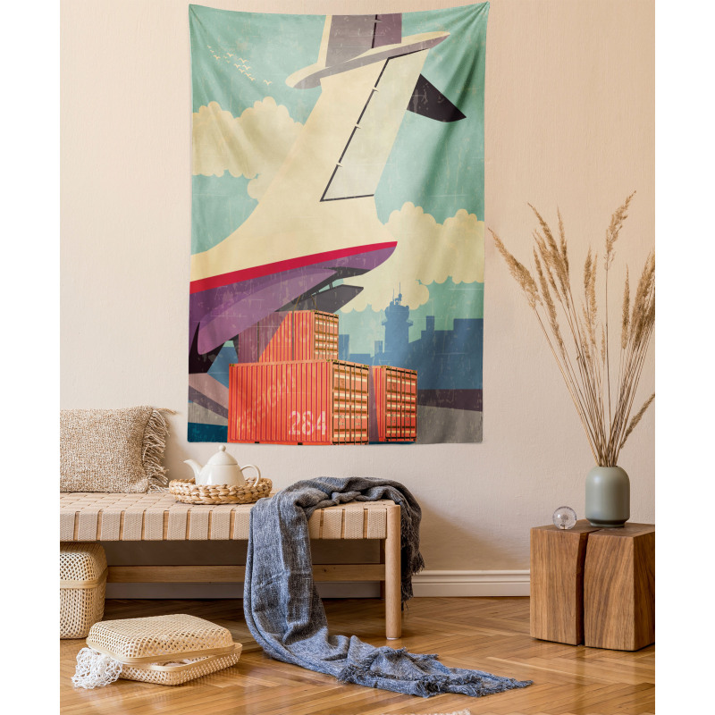 Vintage Air Cargo Plane Tapestry