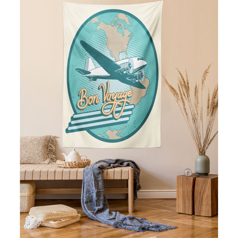 Bon Voyage and Retro Plane Tapestry