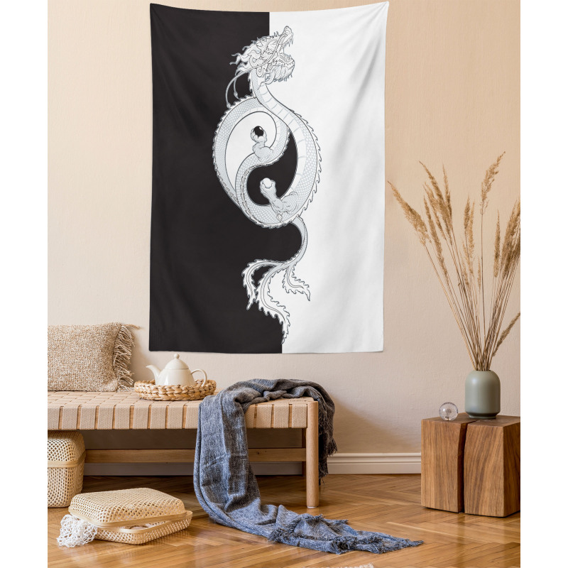 Dragon with Yin Yang Tapestry