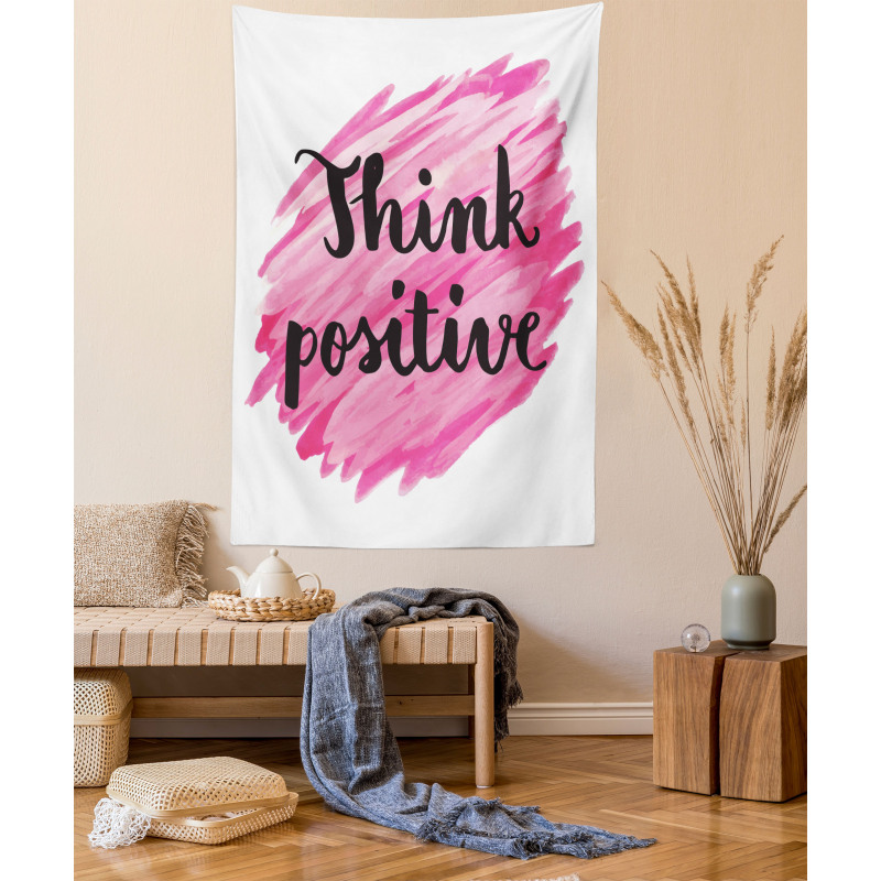 Text Pink Strokes Tapestry