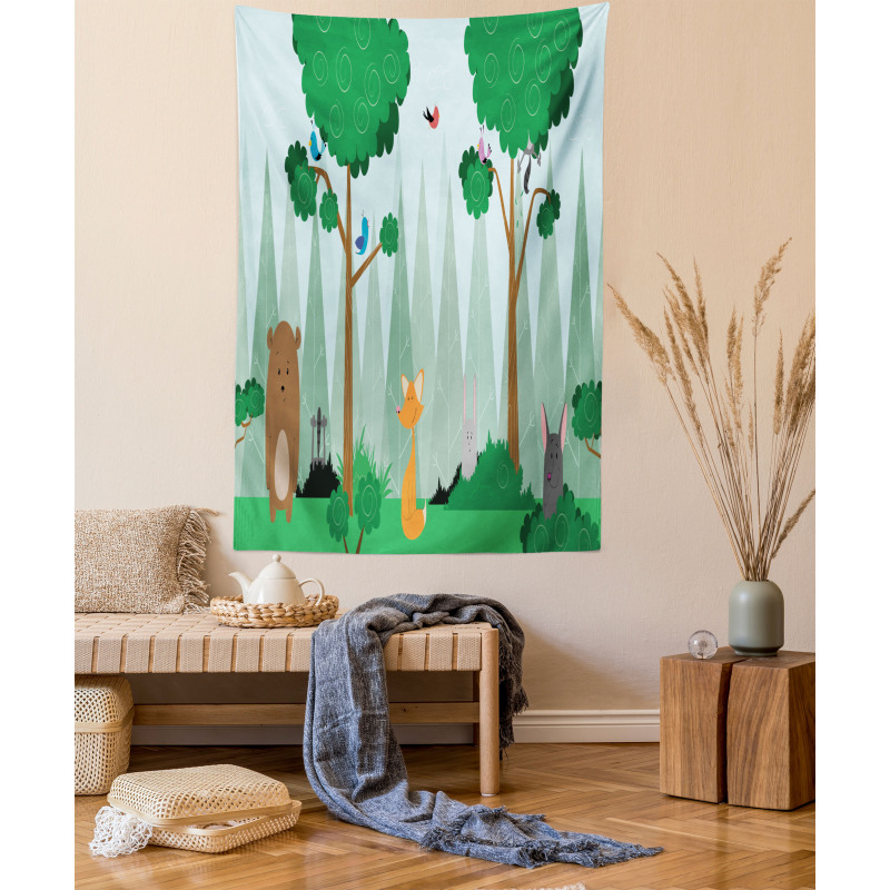 Woods Cartoon Tapestry