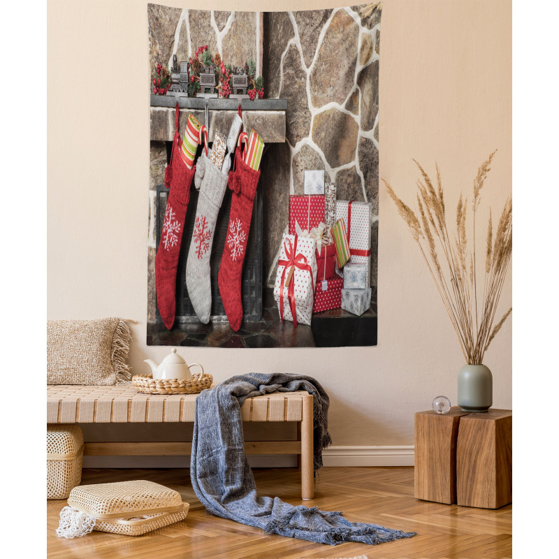 Stockings and Gift Boxes Tapestry