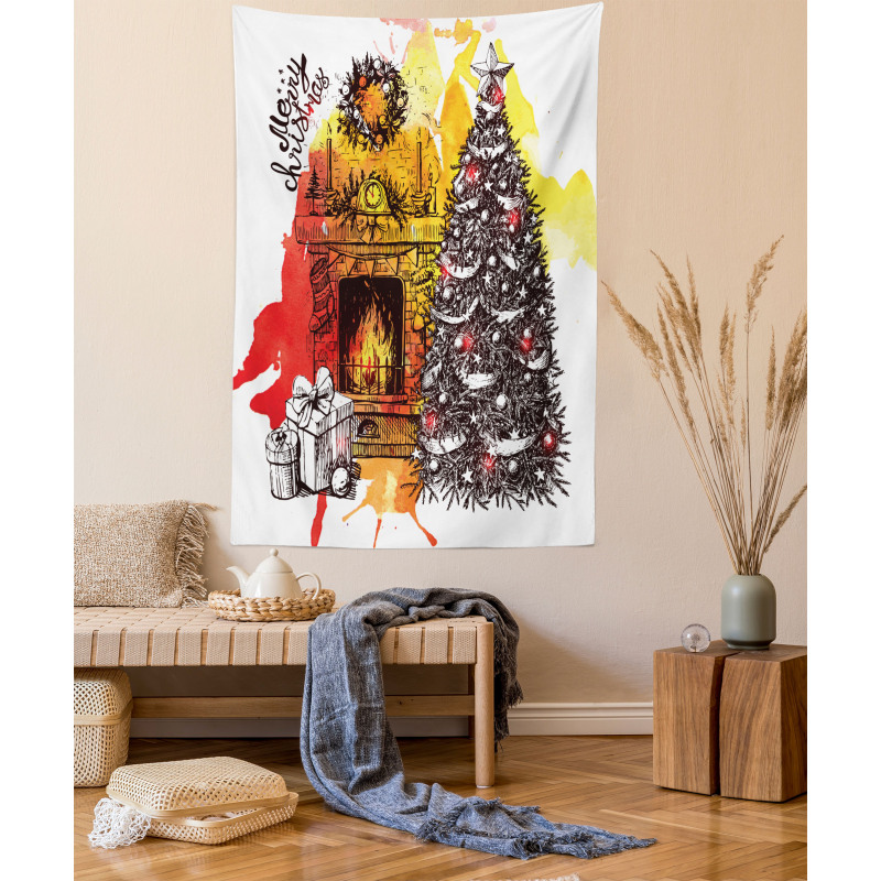 Christmas Sketch Tapestry