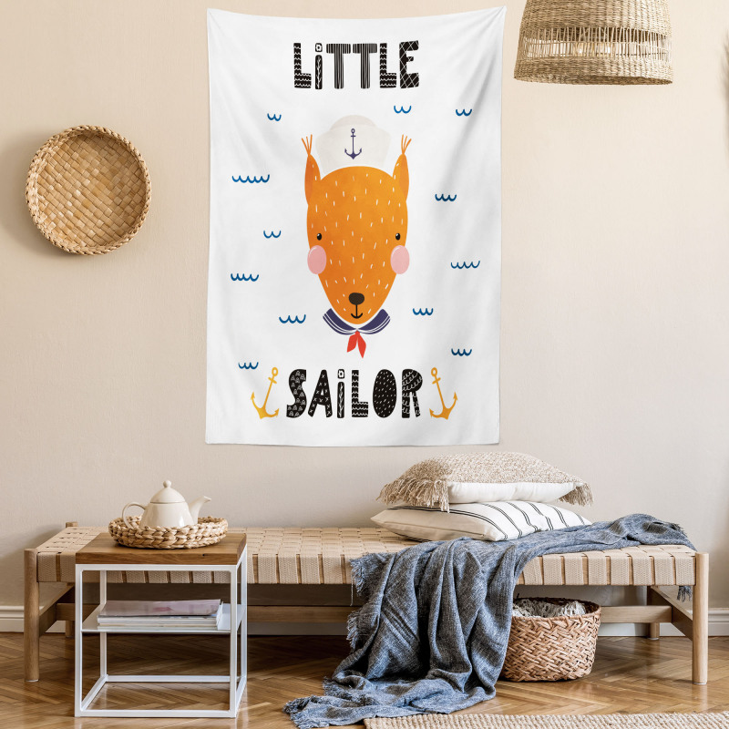 Marine Fox and Little Sailor Tapestry