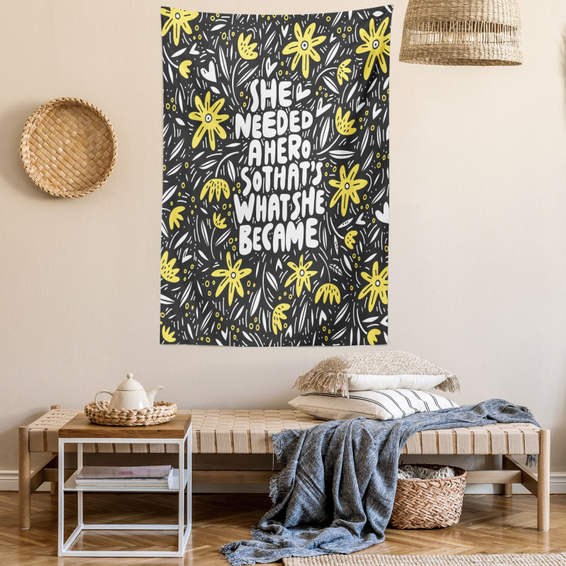 Feminism Flora Lettering Tapestry