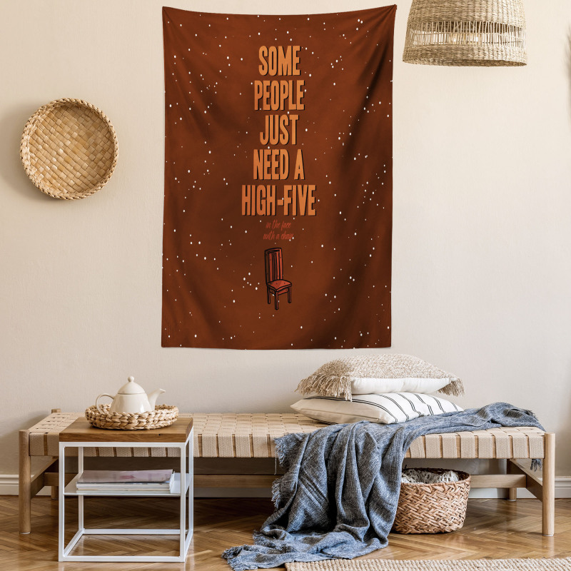 Funny High 5 in Face Words Tapestry