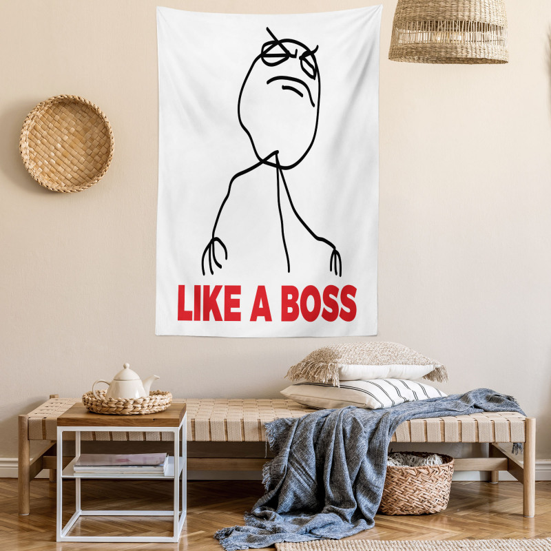 Cool Stickman and Like a Boss Tapestry