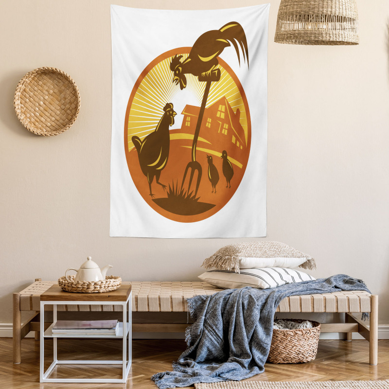 Retro Countryside Tapestry