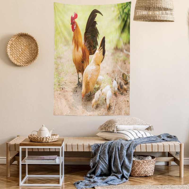 Chicken Family Photo Tapestry