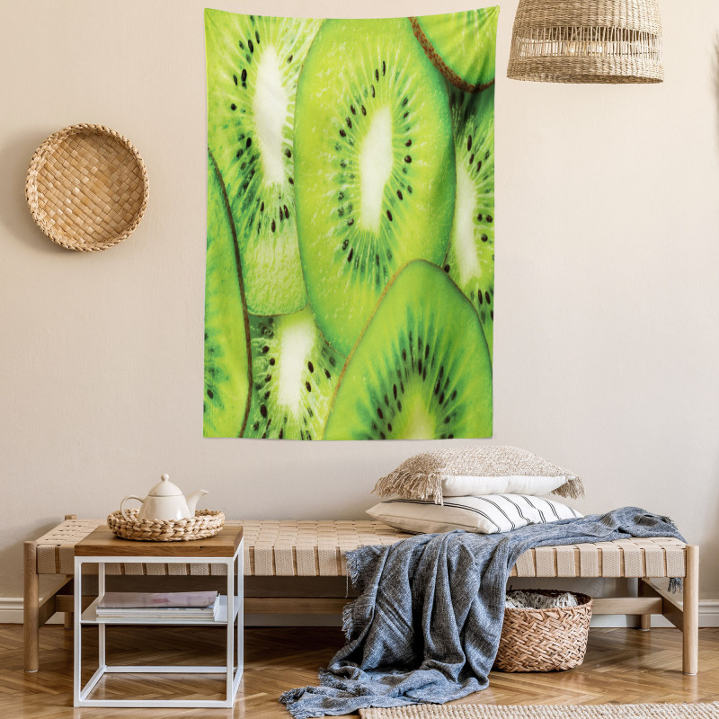 Macro Exotic Fruits Slices Tapestry