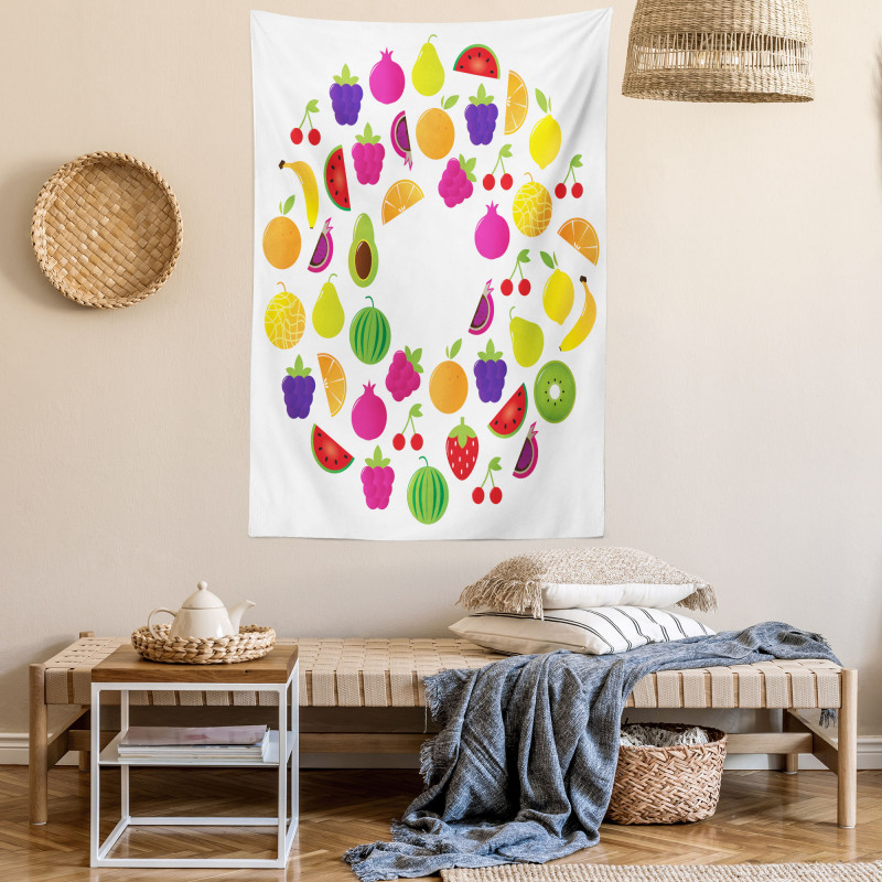 Tasty Circle of Organic Food Tapestry