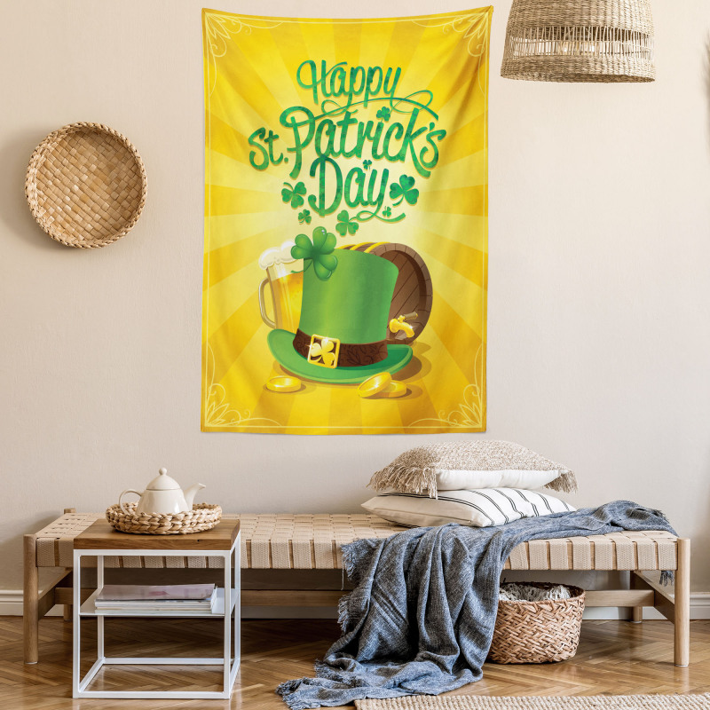 Beer Clover Leprechaun Tapestry