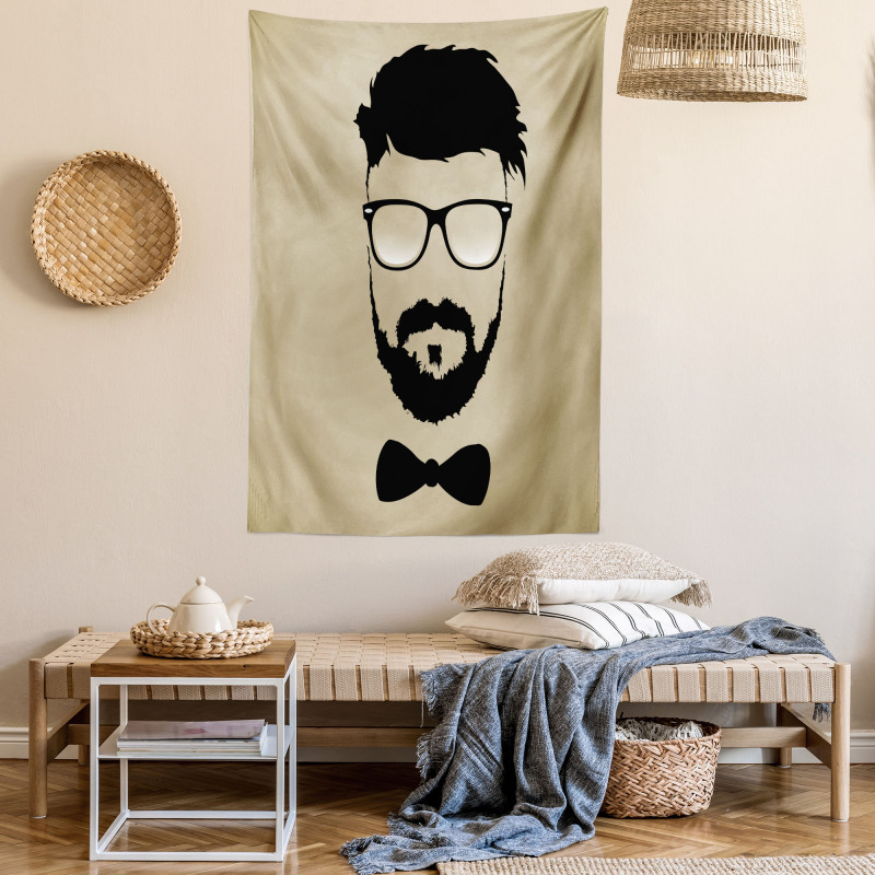 Hipster Boy Silhouette Tapestry