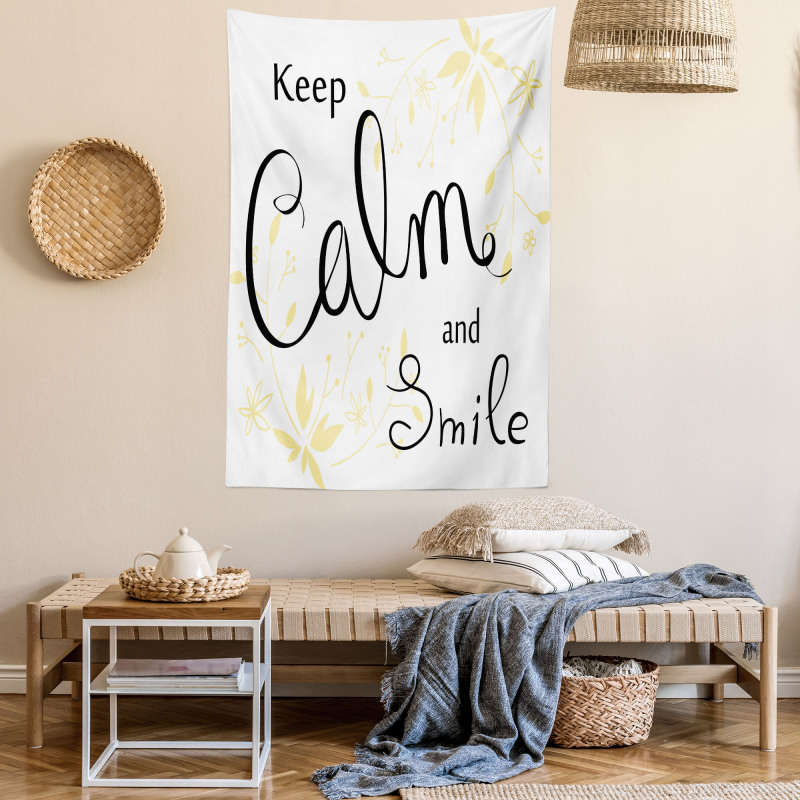 Positive Cursive Words Tapestry