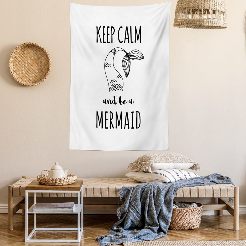 Be a Mermaid Text Tail Tapestry