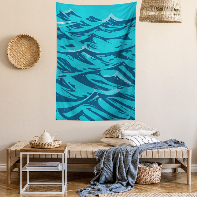 Abstract Waves Art Tapestry