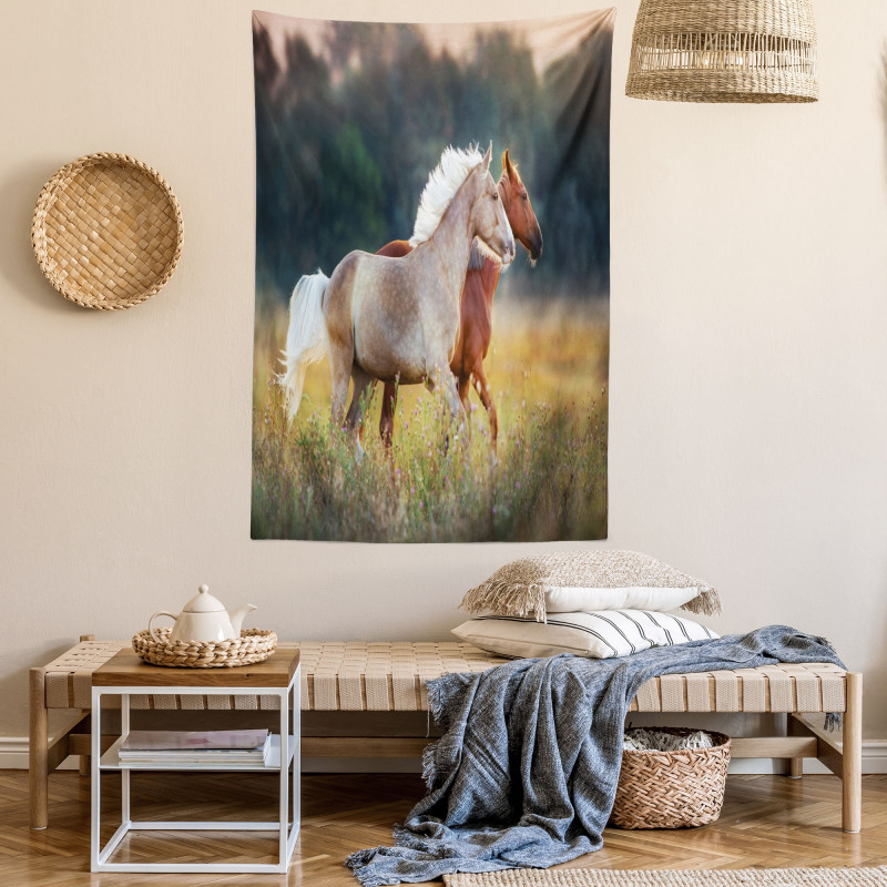 Horses Run Tapestry