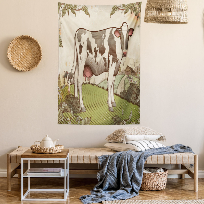 Dairy Cattle Farmland Tapestry