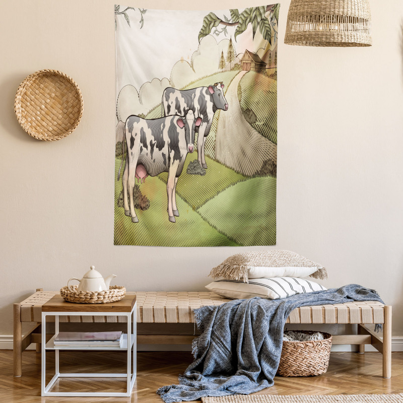 Dairy Cows Countryside Tapestry