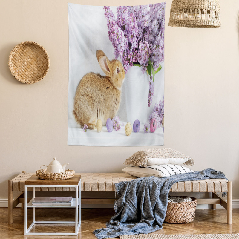 Rabbit with Lilac Tapestry