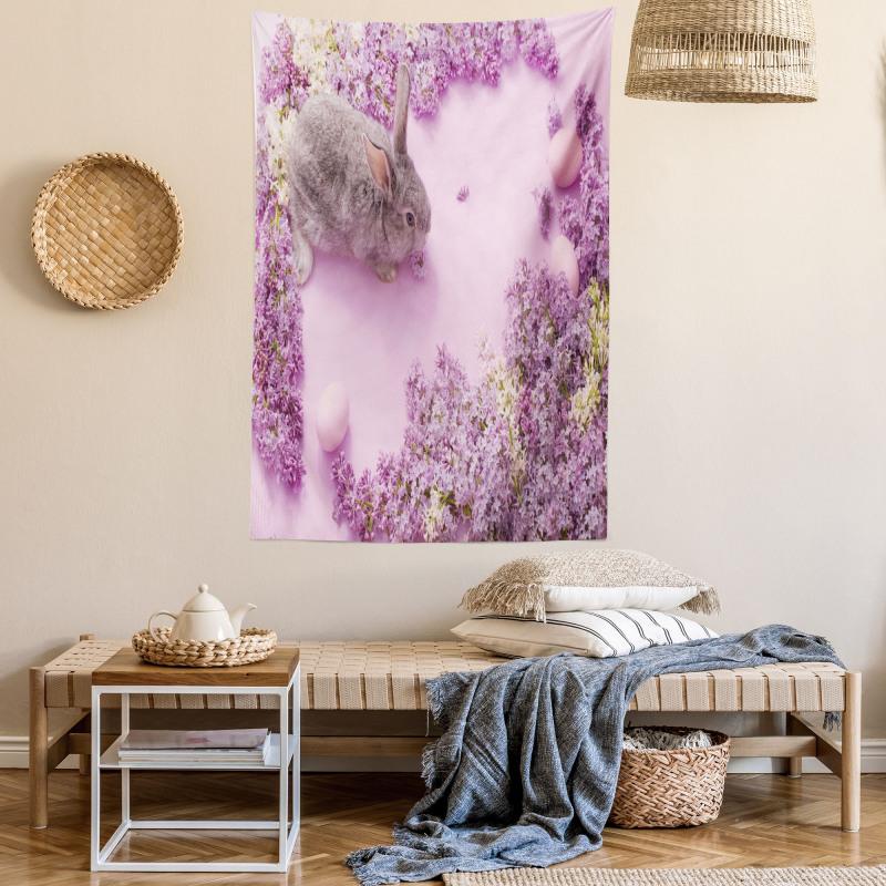 Rabbit Lilac Blossom Tapestry