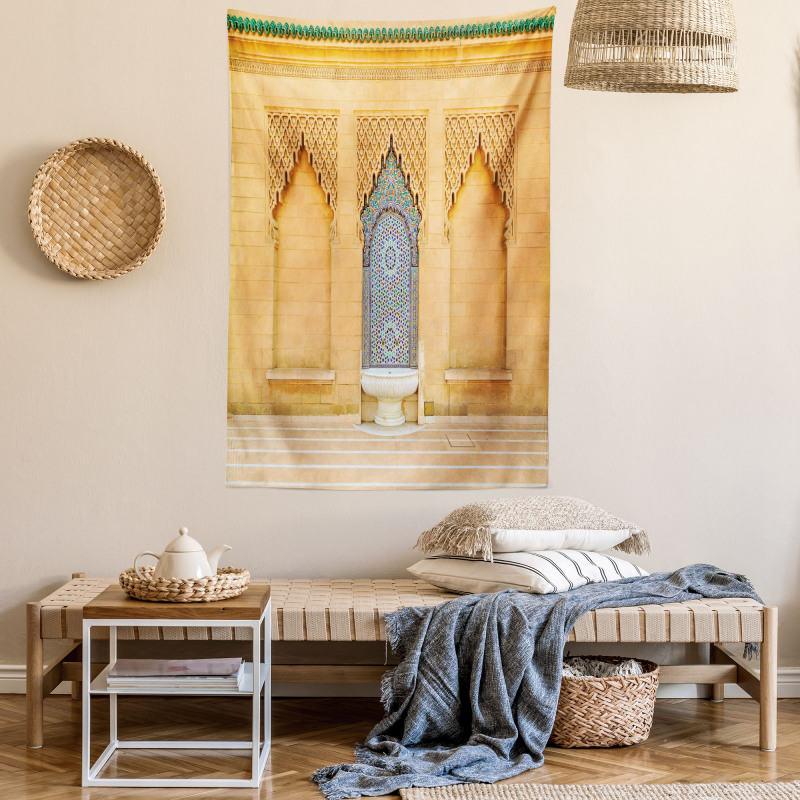 Moroccan Tile Fountain Tapestry