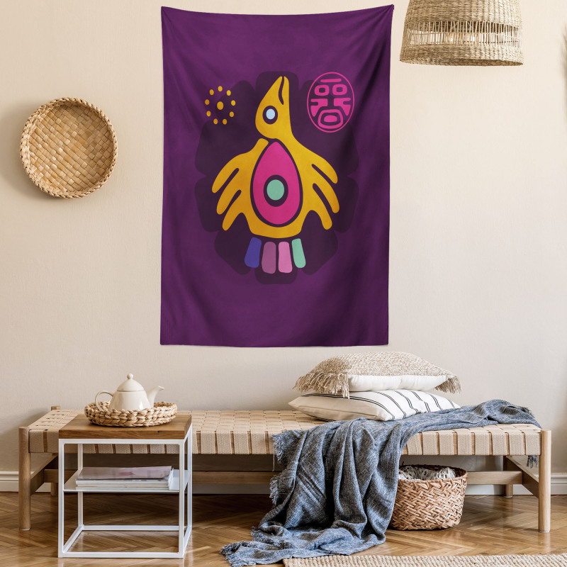 Symbolic Bird and Stamp Art Tapestry