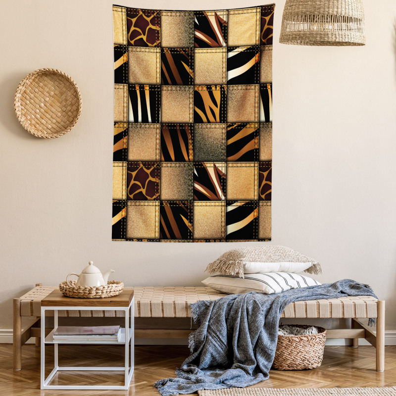 Jeans Denim Patchwork Tapestry