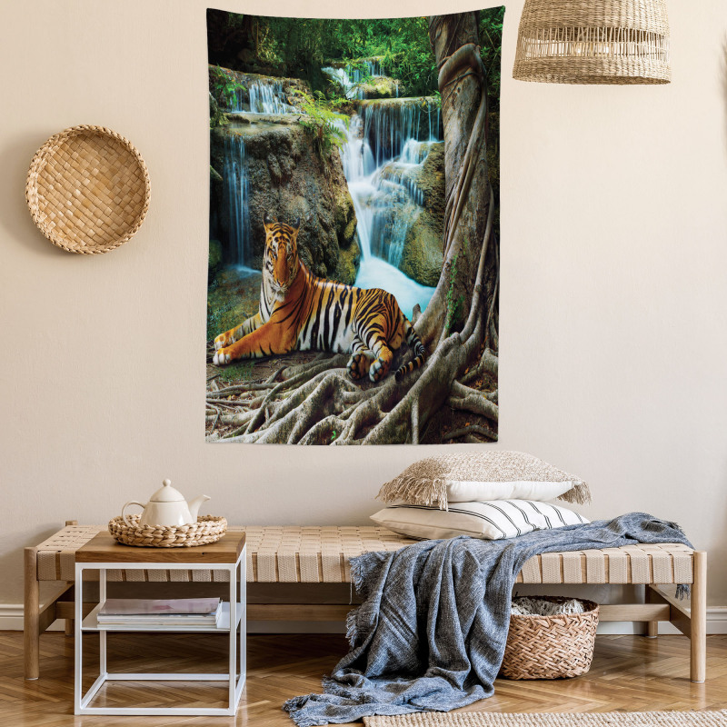 Indochina Tiger Banyan Tree Tapestry