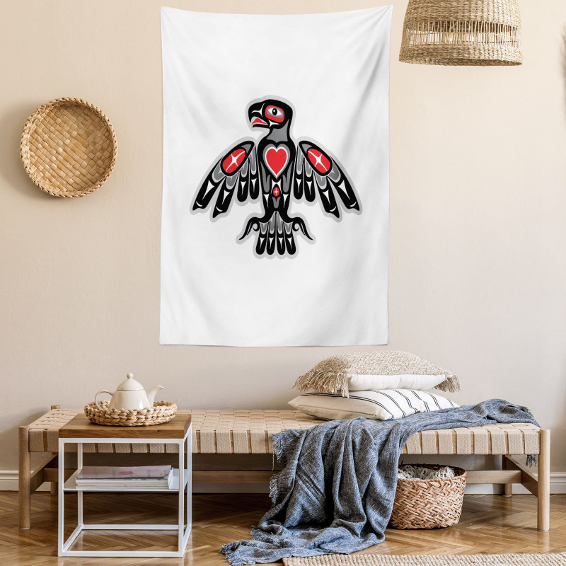 Indigenous Totem Bird Art Tapestry