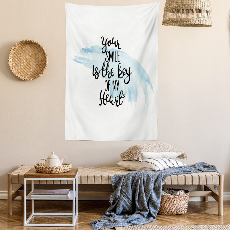 Romantic Words Brushstrokes Tapestry