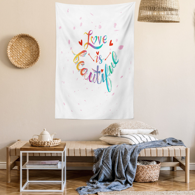 Love is Rainbow Art Tapestry