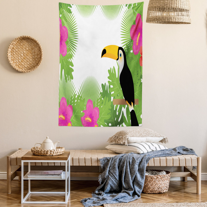 Exotic Plants and Bird Tapestry