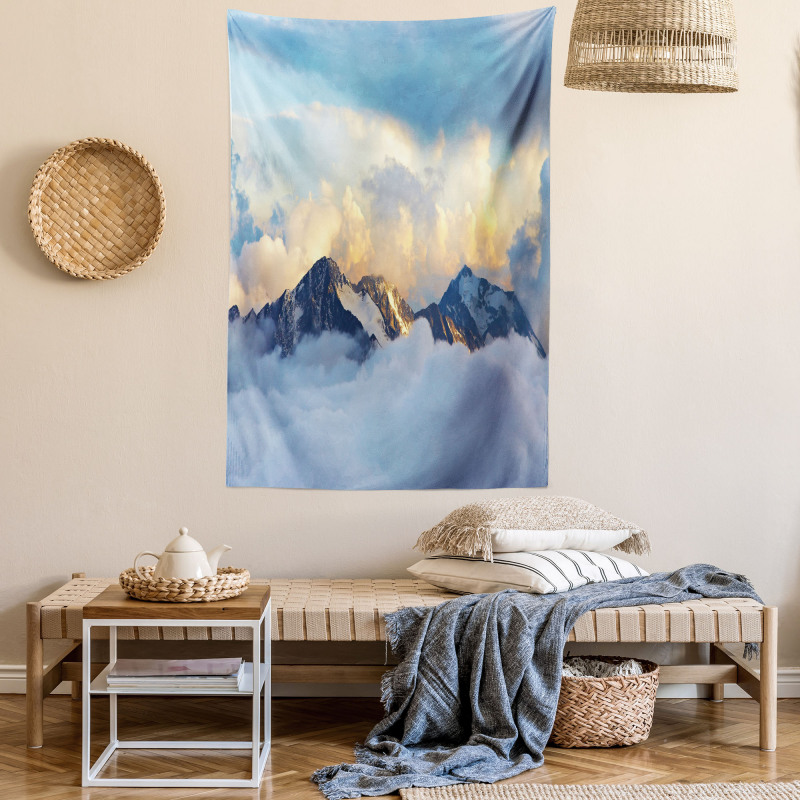 Snowy and Cloudy Peak Tapestry