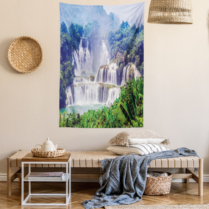 Waterfall Tropical Plant Tapestry