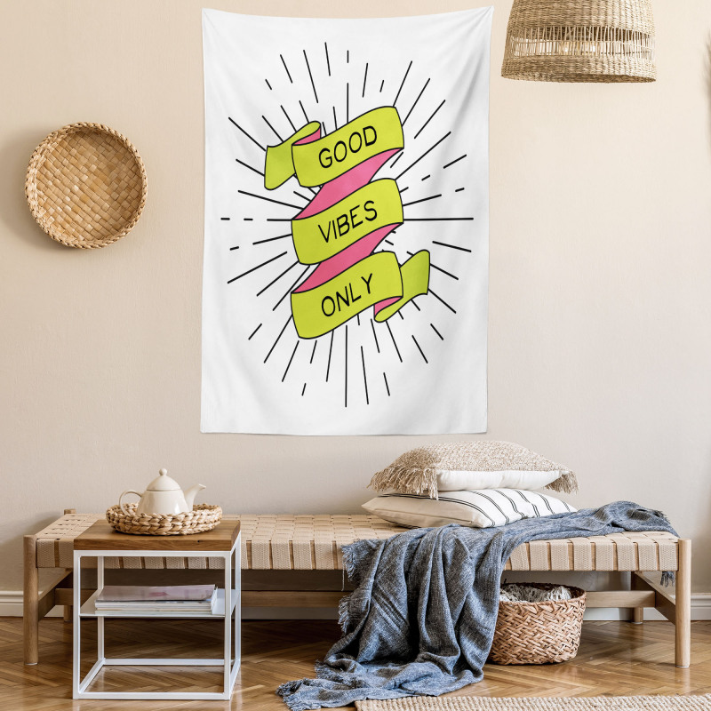 Positive Words Rays Tapestry