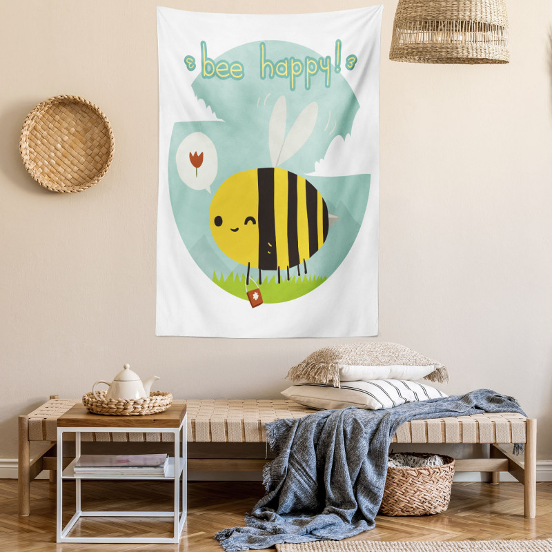 Bee Happy Doodle Tapestry