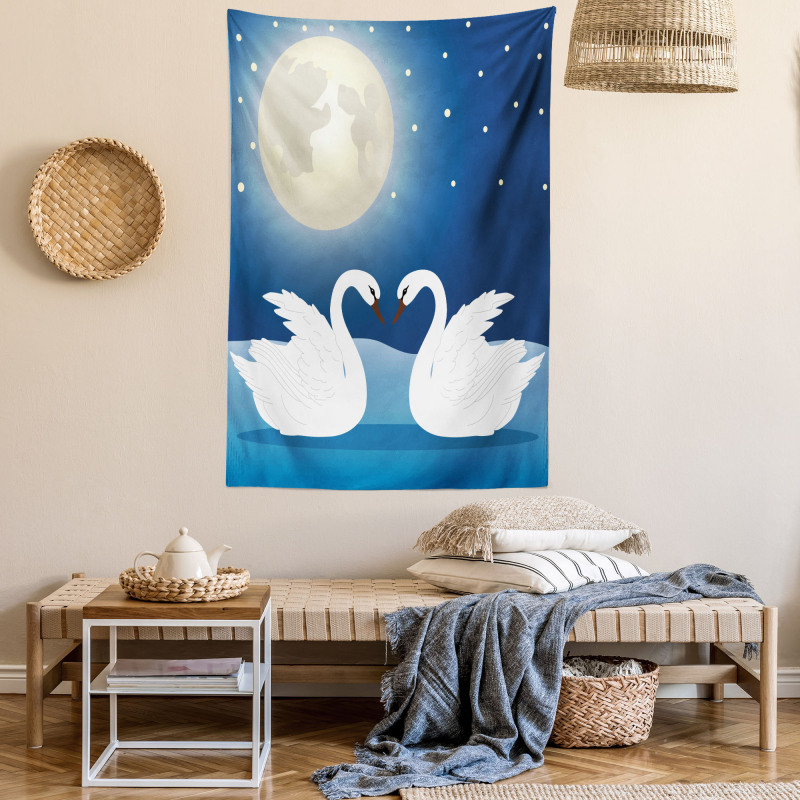 Moonlight Sky at Night Art Tapestry