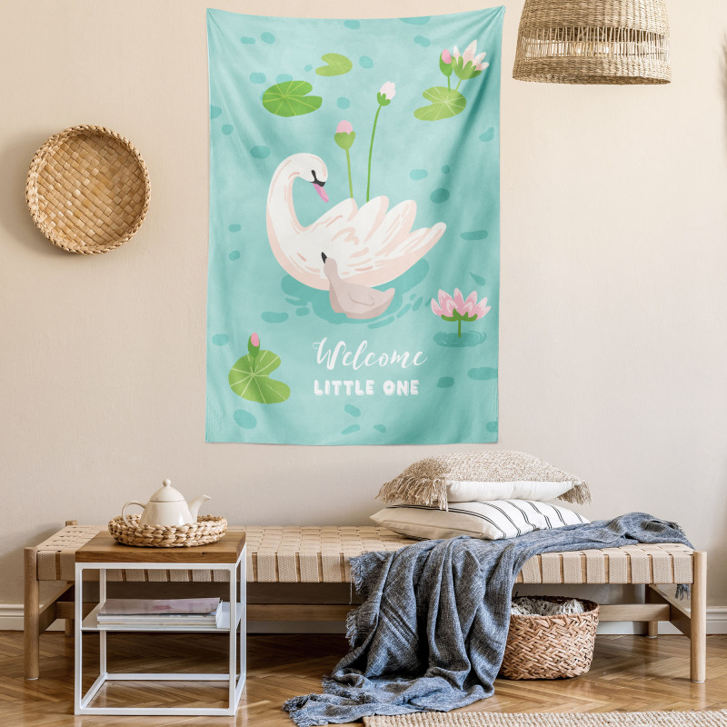 Baby Swan Welcoming Tapestry