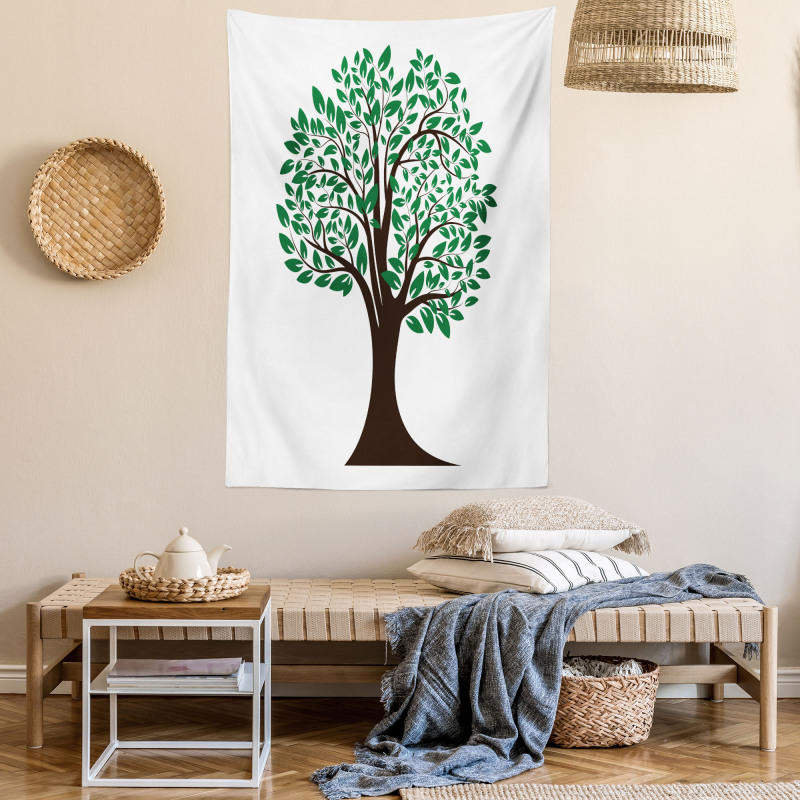 Simplistic Tree Leaves Art Tapestry