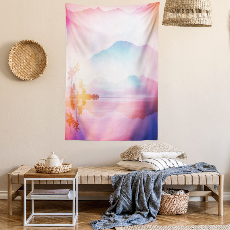 Ombre Tropical Landscape Tapestry
