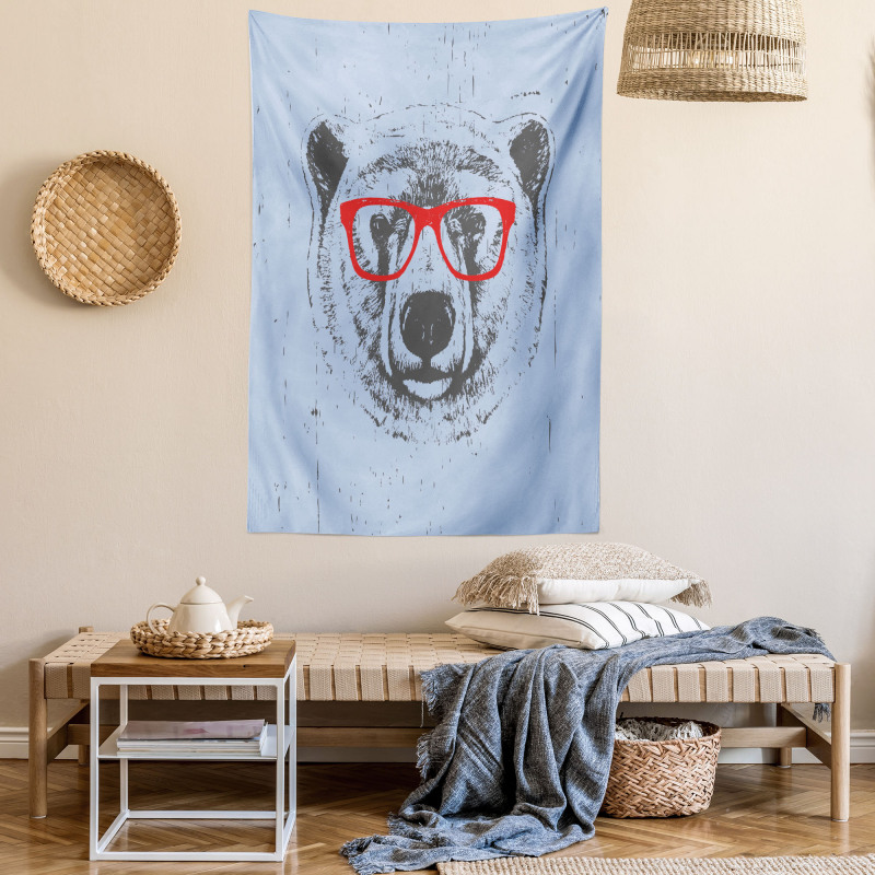 Whimsical Grunge Polar Bear Tapestry