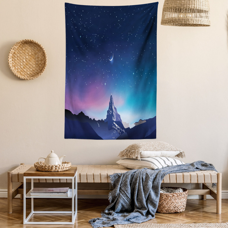 Aurora Borealis Mountain Tapestry