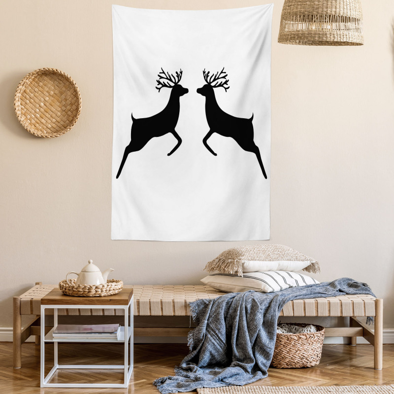 Reindeer Silhouette Tapestry