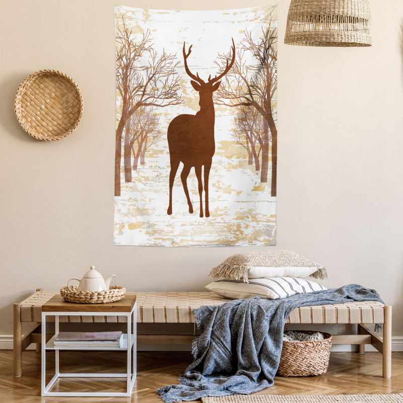 Rustic Silhouette Art Tapestry