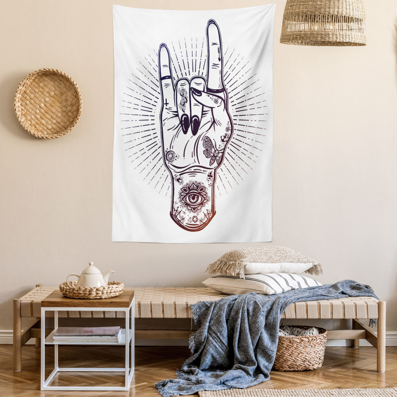 Tattooed Hand Raised Tapestry