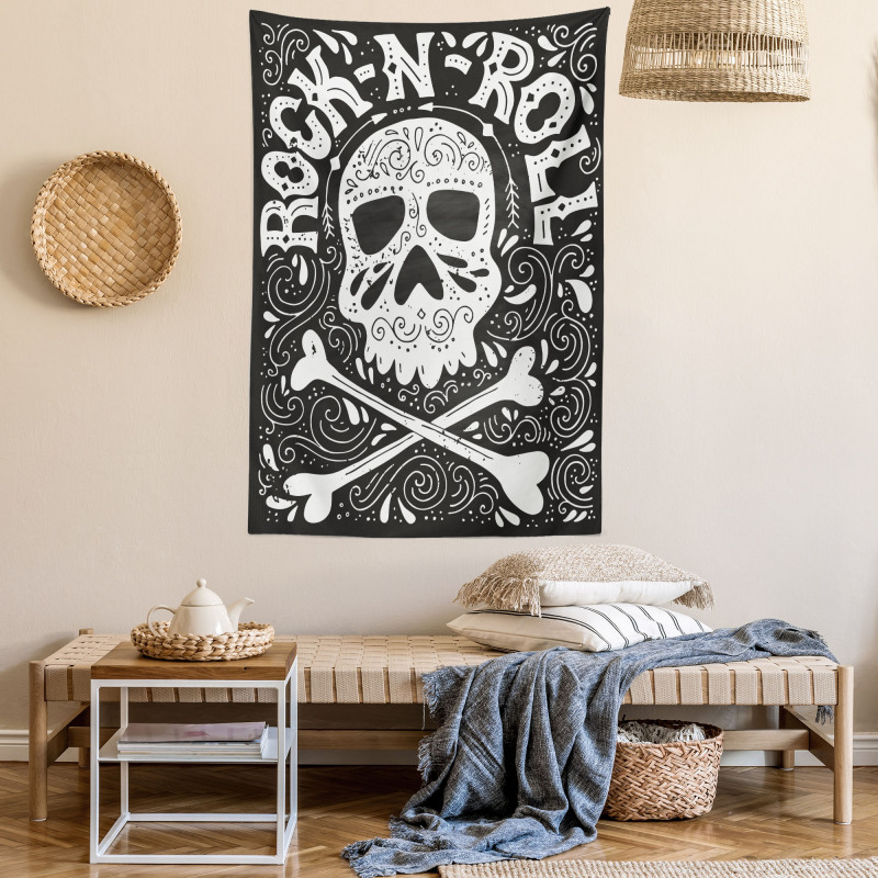 Gothic Ornate Skull Tapestry