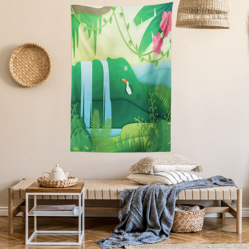 Tropical Forest Cartoon Tapestry