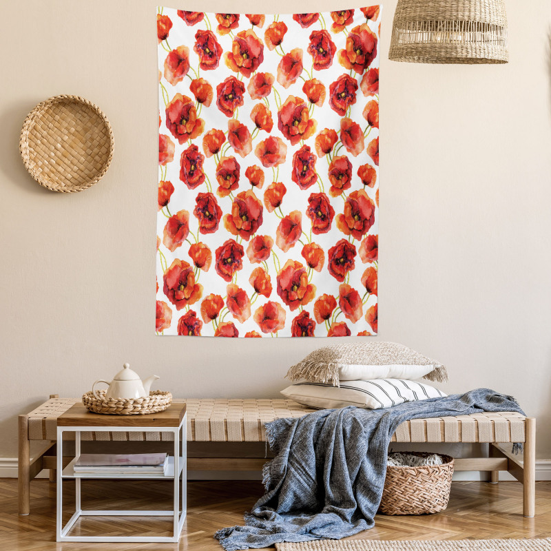 Poppies Garden Floral Tapestry
